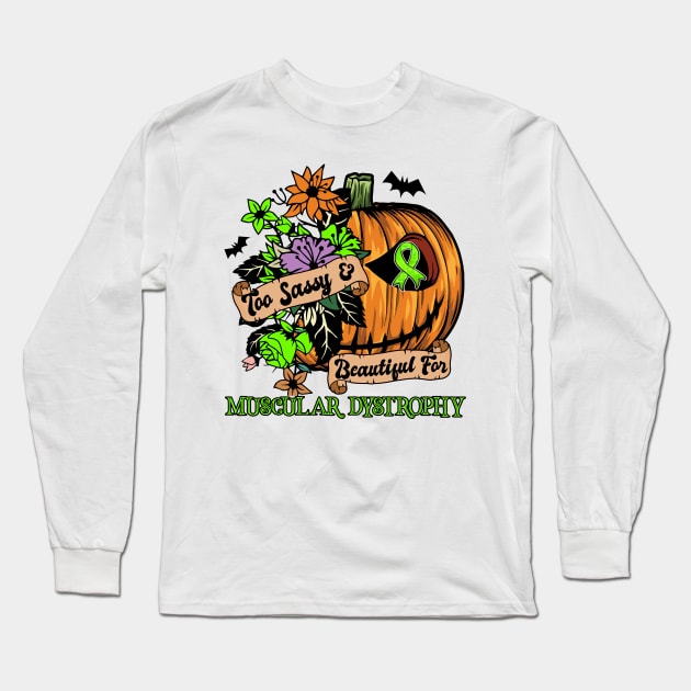 Muscular Dystrophy Awareness Awareness - retro halloween scary pumpkin head Long Sleeve T-Shirt by Lewis Swope